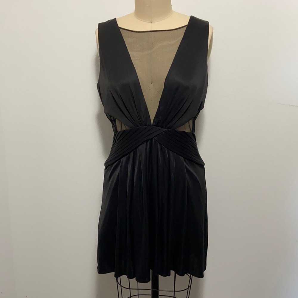 BCBG Black Sheer Panel Cocktail Dress